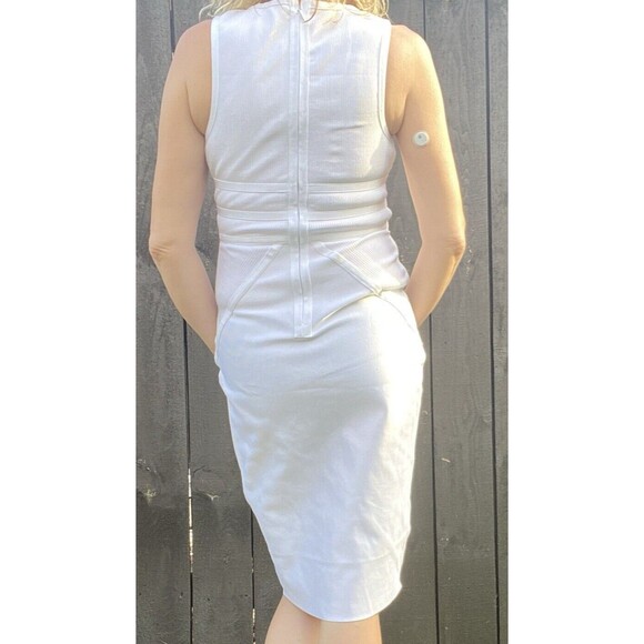 White Bandage Dress with Plunging Neckline Bodycon Chic, Sleek NWT Small - Picture 2 of 3